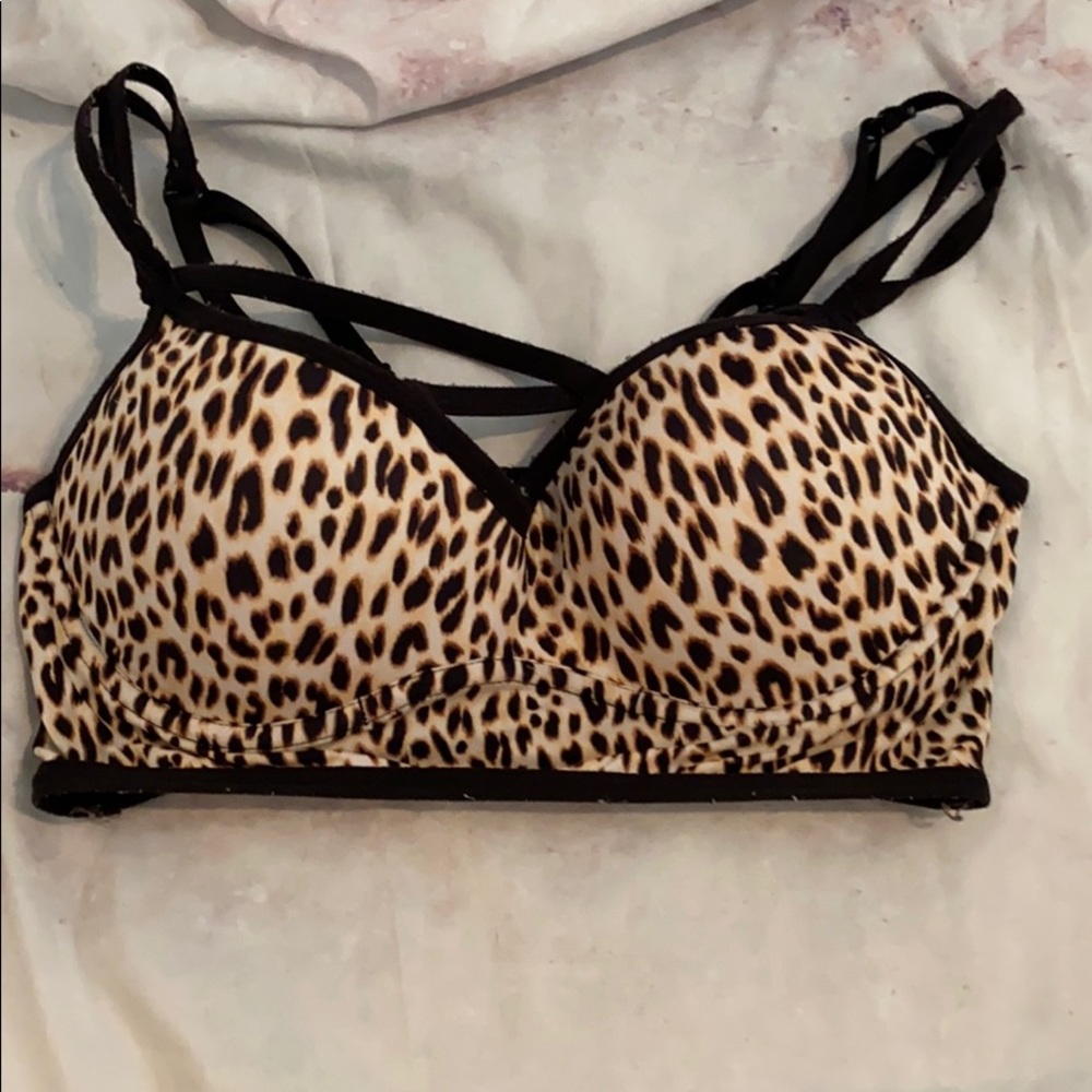 PINK leopard padded bralette